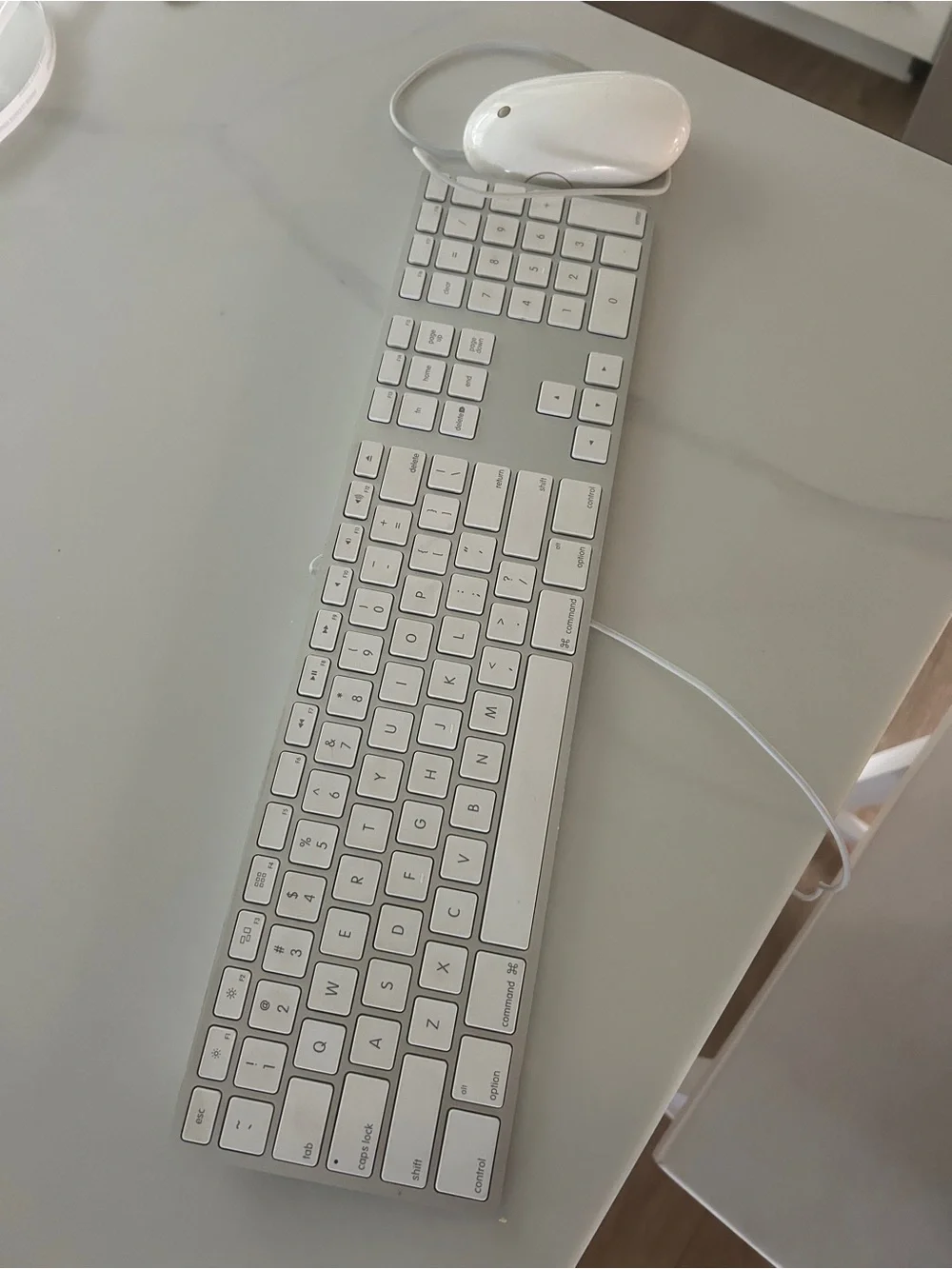 Apple Wired White Keyboard with Mouse